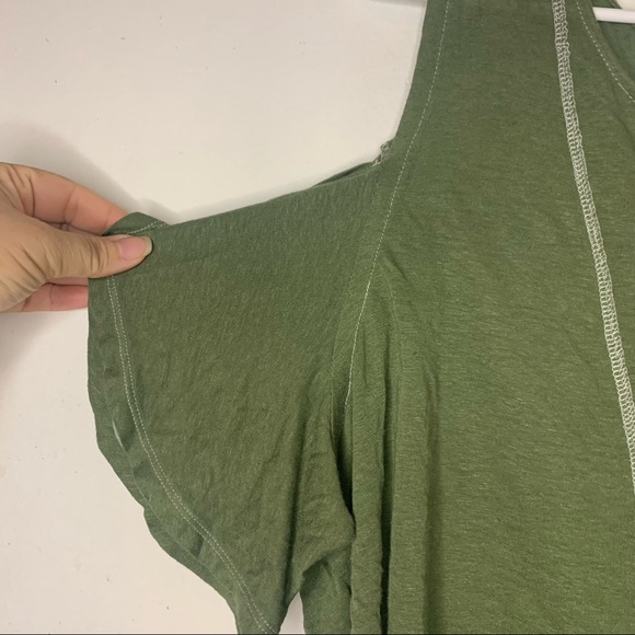 We The Free Tank Top Green Cold Shoulder Short Sleeve Lightweight Women’s Small - Picture 4 of 7